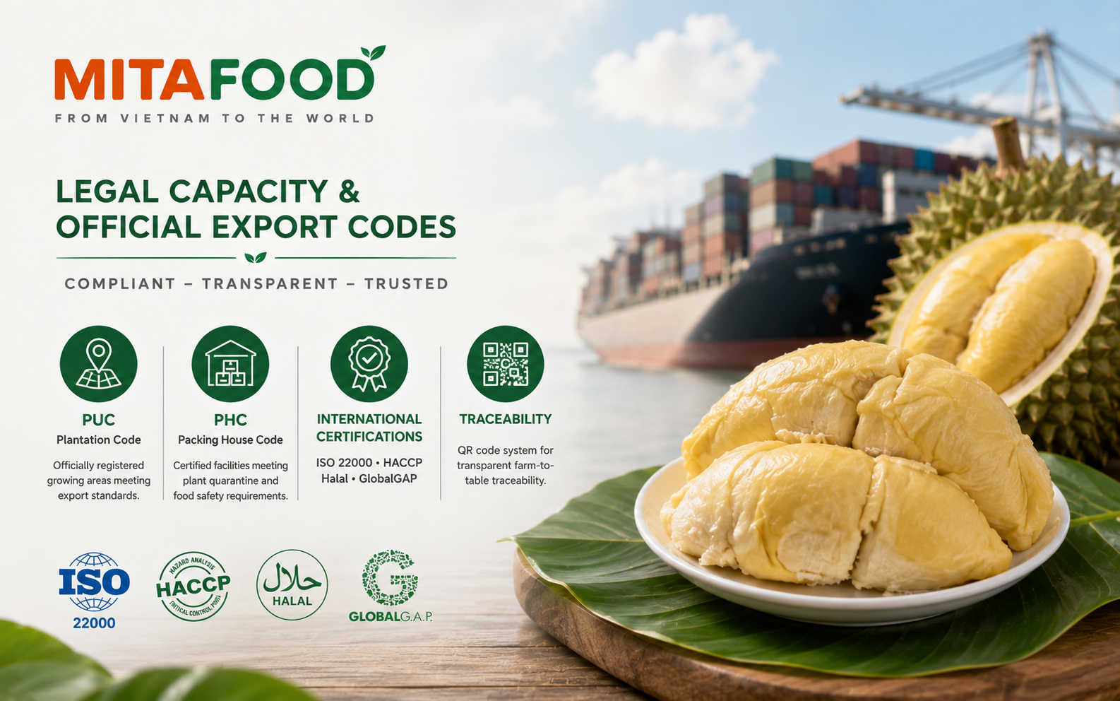 Legal compliance and official export registration  