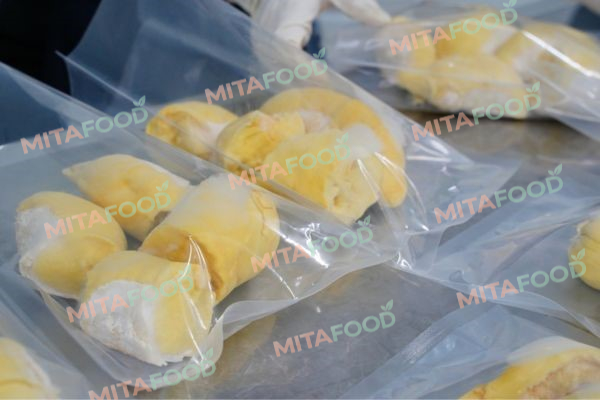 ISO-Standard IQF frozen durian production process at MitaFood Does Mitafood's production process compromise the natural flavor?